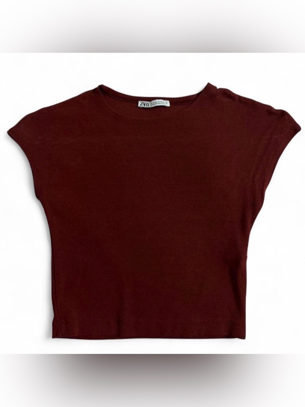 ZARA Dark Burgundy Short Sleeve Tee